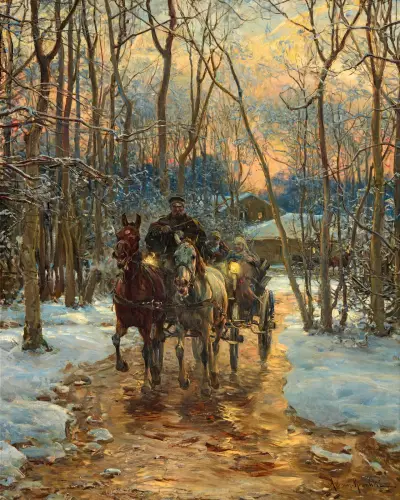 Färd i skymningen av Alfred von Wierusz-Kowalski