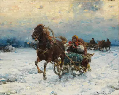 Glad slädtur av Alfred von Wierusz-Kowalski
