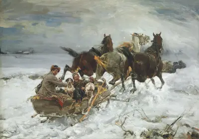 Hästsläde av Alfred von Wierusz-Kowalski