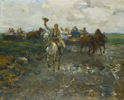 Polskt bröllopståg av Alfred von Wierusz-Kowalski