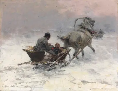 Slädfärd av Alfred von Wierusz-Kowalski