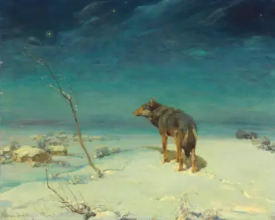 Den ensamma vargen av Alfred von Wierusz-Kowalski