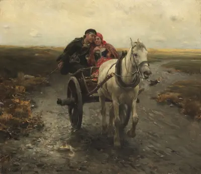 Kärlekspar av Alfred von Wierusz-Kowalski