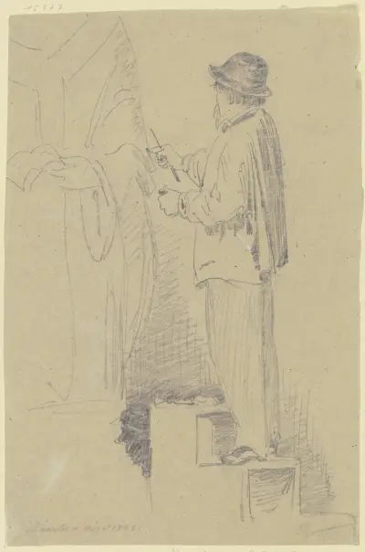 Bildhauer Schierholtz bei der Arbeit von Wilhelm Busch