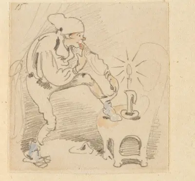 Die gestörte, aber glücklich wieder errungene Nachtruhe (Der Floh); 15 av Wilhelm Busch