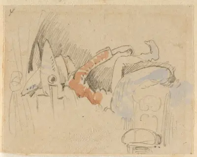 Die gestörte, aber glücklich wieder errungene Nachtruhe (Der Floh); 4 von Wilhelm Busch