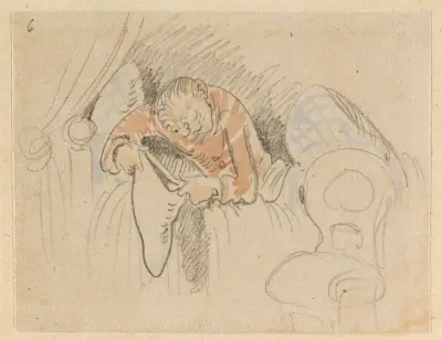 Die gestörte, aber glücklich wieder errungene Nachtruhe (Der Floh); 6 von Wilhelm Busch
