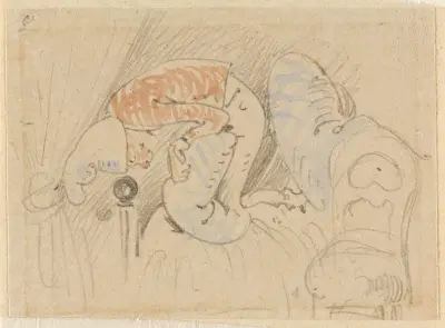 Die gestörte, aber glücklich wieder errungene Nachtruhe (Der Floh); 8 von Wilhelm Busch