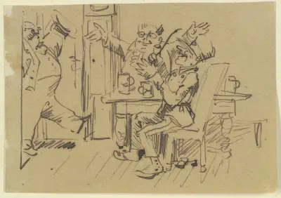 Herr Knopp wird im Wirtshaus begrüßt von Wilhelm Busch
