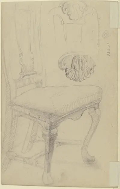 Stuhl mit ornamentalem Schnitzwerk von Wilhelm Busch