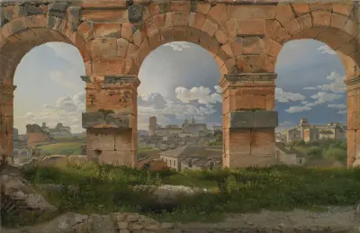 A View through Three Arches of the Third Storey of the Colosseum av Christoffer Wilhelm Eckersberg