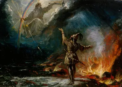 Lemminkäinen At The Fiery Lake, Sketch av Robert Wilhelm Ekman