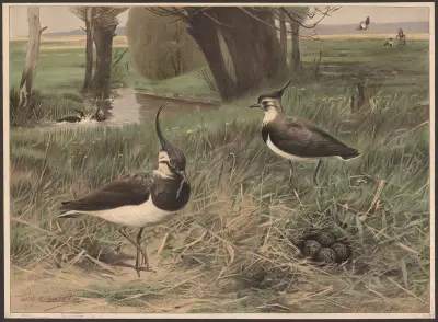 Northern lapwing av Wilhelm Kuhnert
