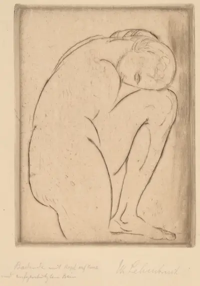 Badende mit Kopf auf Knie (Bather with Her Head on Her Knee), Wilhelm Lehmbruck