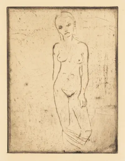 Junges Mädchen, Gewand fallen lassend, Wilhelm Lehmbruck