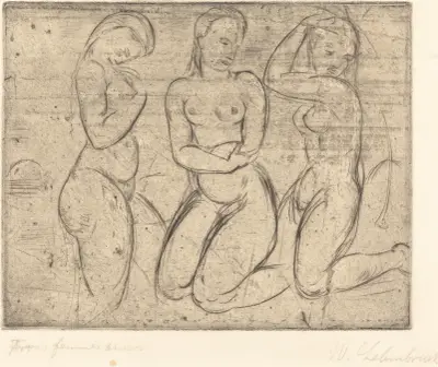 Three Kneeling Women (Drei Frauen knied), Wilhelm Lehmbruck