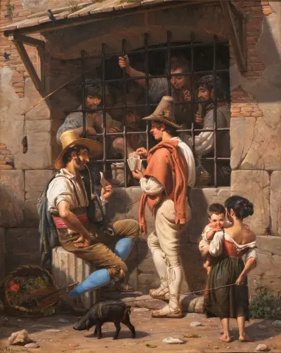 Prison Scene in Rome, Wilhelm Marstrand