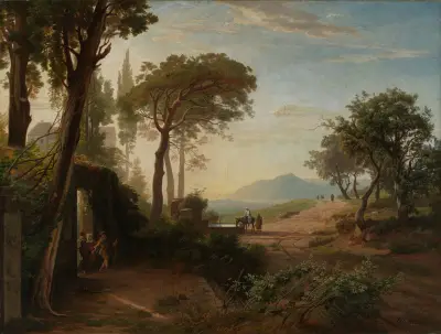 Der Morgen, Der Auszug des Wanderers nach Jericho av Johann Wilhelm Schirmer