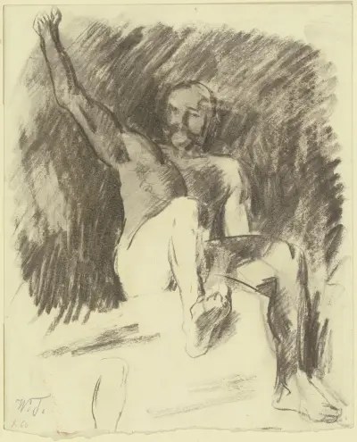 Männlicher Akt (Studie zur Gigantenschlacht) von Wilhelm Trübner