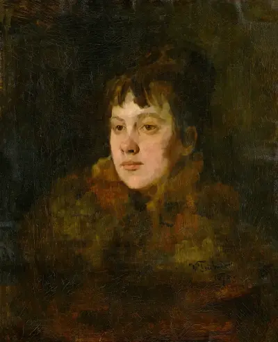 Portrait of a Lady in Fur von Wilhelm Trübner