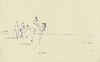 Return from the parade von Wilhelm Trübner
