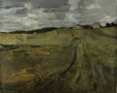 Stubble Field with Ascending Path near Wessling von Wilhelm Trübner