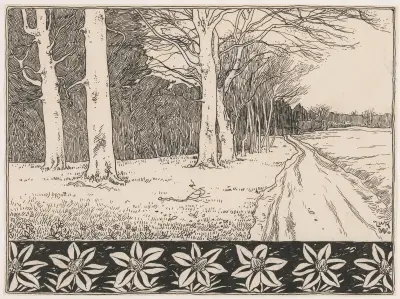 Pad langs de rand van een bos (in or before 1893) av Willem Wenckebach