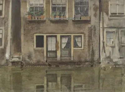 Huizen aan een gracht te Amsterdam von Willem Witsen