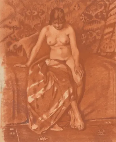 Zittend vrouwelijk naakt, naar rechts, 1870 – Nr. 2 von Willem Witsen