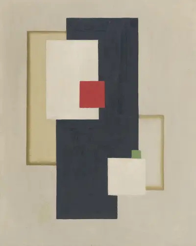 Flächenspannung, 1925 av Willi Baumeister