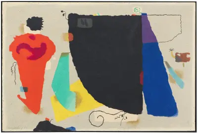 Phantom mit roter Figur, 1953 av Willi Baumeister