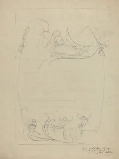 An Armed Man Spurning a Woman (recto) av William Blake