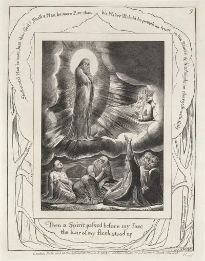 Illustrationer till Jobs bok, plansch 10 av William Blake