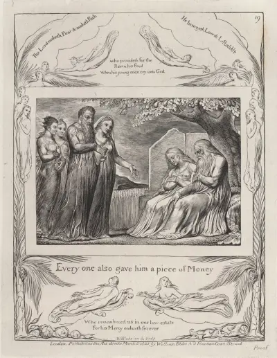 Illustrations of the book of Job Pl.20 av William Blake