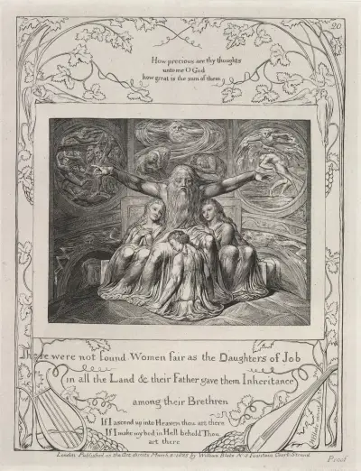 Illustrations of the book of Job Pl.21 av William Blake