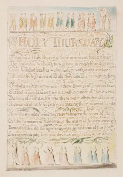 Pl. 10 – Holy Thursday av William Blake