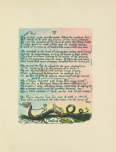 The Book of Thel Pl.7 av William Blake