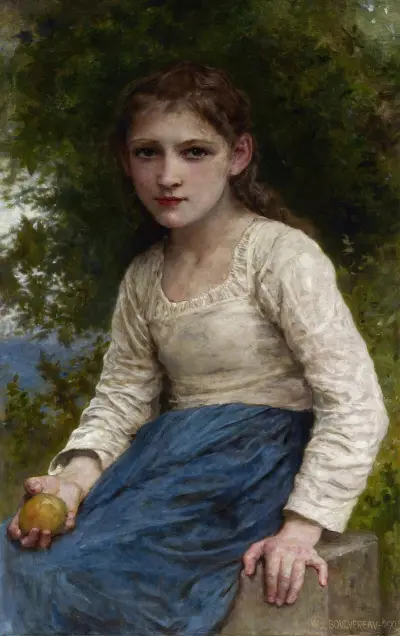 Girl with an Apple av William Bouguereau