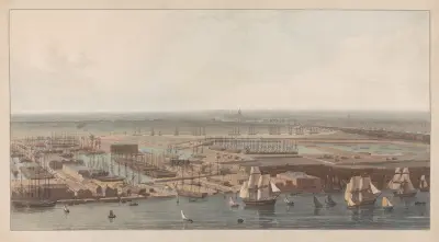 A View of the Commercial Docks at Rotherhithe, William Daniell