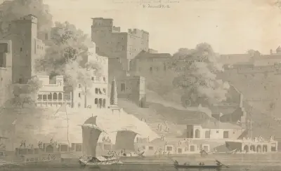 Bramha and Nursingdara Ghat, Varanasi, William Daniell