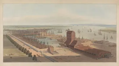 Brunswick Dock on the Thames at Blackwall, William Daniell