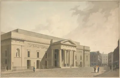 View of the East Front of the New Theatre Royal Covent Garden, William Daniell