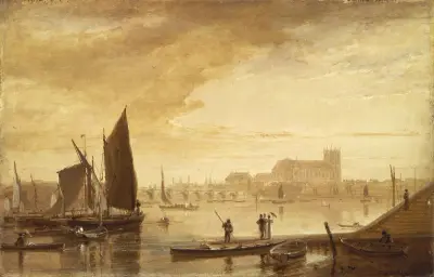 Westminster Bridge and Abbey, William Daniell