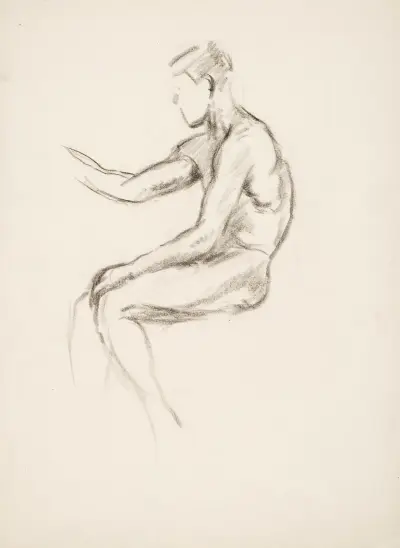 Istuva poika, harjoitelma, Alfred William Finch