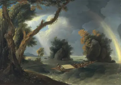 Storm on the Ganges, with Mrs. Hastings near the Col-gon Rocks, William Hodges