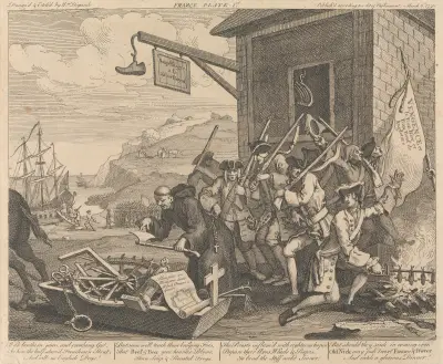 Die Invasion, Tafel I; Frankreich von William Hogarth