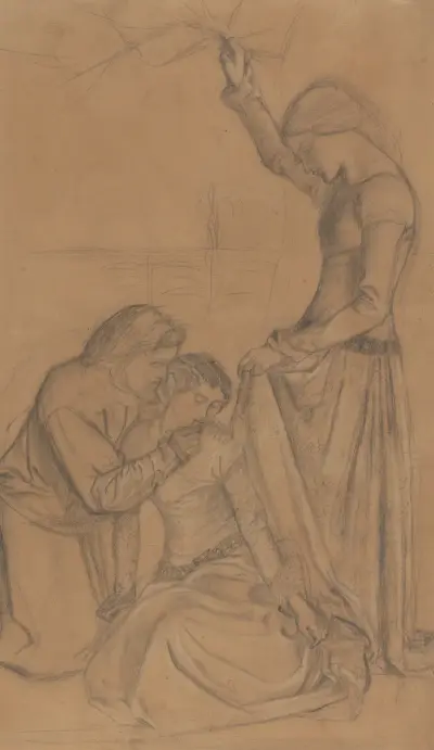 Composition of Three Figures in a Garden, William Morris