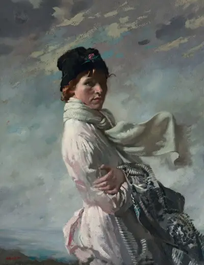 „V dublinském zálivu“; Portrét umělcovy manželky, William Orpen