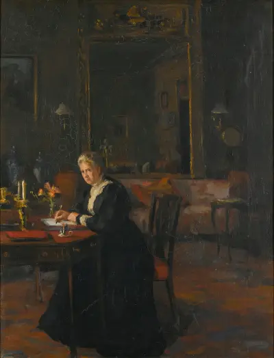 Portrétní interiér; Louisa Caroline Elizabeth Hamilton, William Orpen