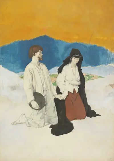 Studie k „The Western Wedding“, William Orpen